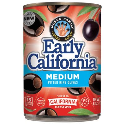 Early California Medium Pitted Ripe Olives - 6oz