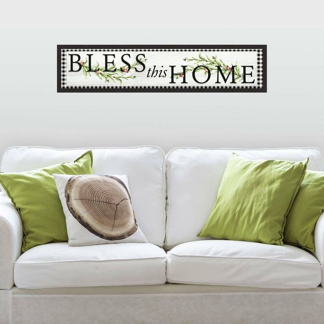 Bless This Home Country Quote Peel and Stick Wall Decal - RoomMates: Vinyl Typography Stickers for Bathroom Decor