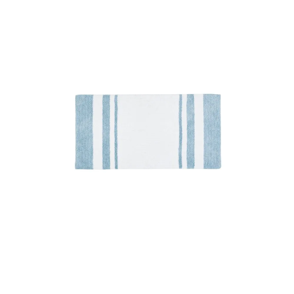 Blue Spa Cotton Bath Mat, 20x30