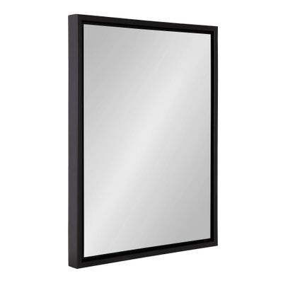 18 x 24 Evans Rectangle Wall Mirror Black - Kate & Laurel: Modern Vanity Decor, Wall Mount