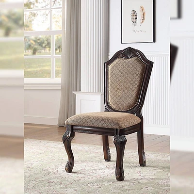 Acme Furniture Chateau De Ville Dining Chairs Fabric/Espresso Finish