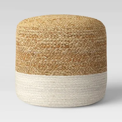 Jada Woven Pouf  - Threshold: Round, Textured, Foam Bead Filled, Spot Clean