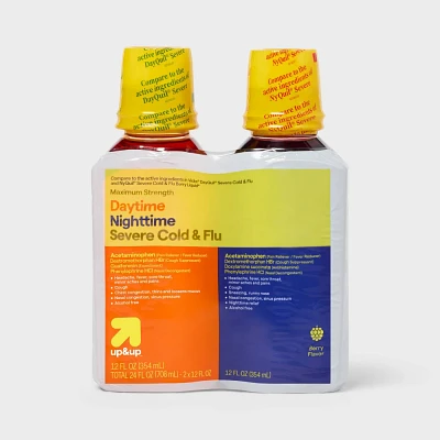 Day/Night Severe Cold & Flu Relief Liquid - Berry - 24 fl oz - up&up