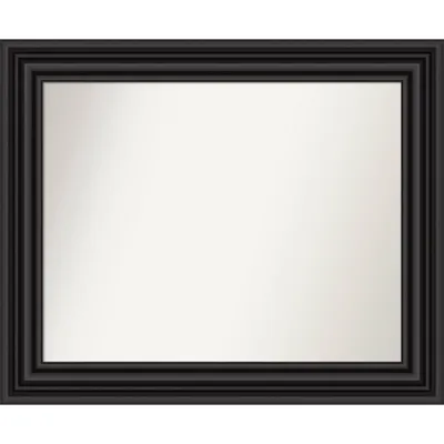 34 x 28 Non-Beveled Colonial Bathroom Wall Mirror Black - Amanti Art: Modern Polystyrene Frame, Wall Mounted