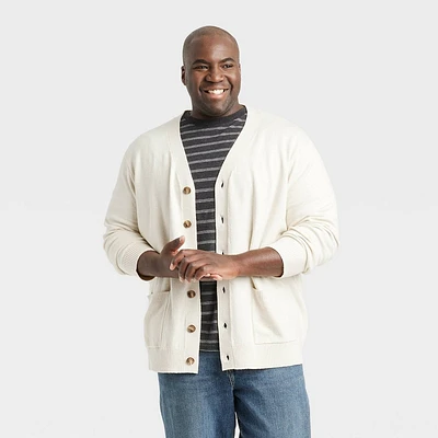 Men Big & Tall V-Neck Cardigan Sweater