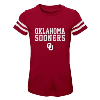 NCAA Oklahoma Sooners Girls Striped T-Shirt