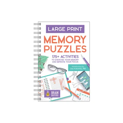 Large Print Memory Puzzles - (Brain Busters) by Parragon Books (Spiral Bound)