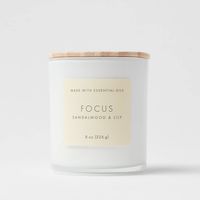 Wood Lidded Glass Wellness Focus Candle - Threshold: Palm & Paraffin Wax, Single Wick, 43hr Burn Time