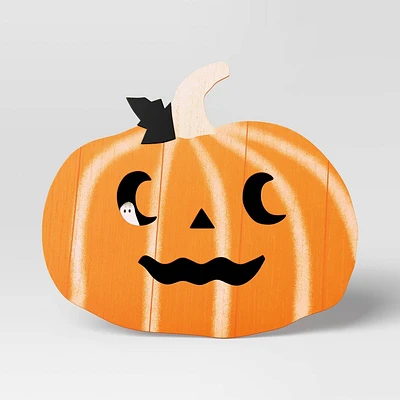 Wood Pumpkin Sign Halloween Decorative Object - Hyde & EEK! Boutique