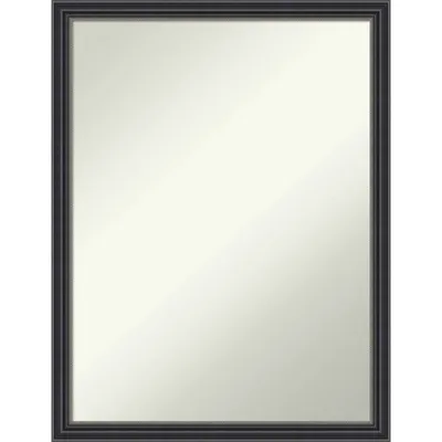 20x26 Stylish Wood Wall Mirror Black, Non-Beveled Vanity - Amanti Art: Includes Mounting Hardware