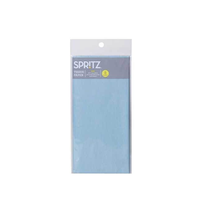 pegged Tissue Paper Blue - Spritz: Gift Packaging Accessories for Easter & All Occasions, 8 Pack, Solid Pattern