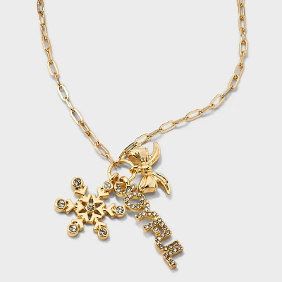 SUGARFIX by BaubleBar Joy to the World Necklace - Gold