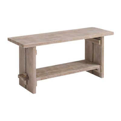 Alaterre Furniture 40 Castleton Mango Wood Bench Driftwood: Solid Rectangular Entryway and Bedroom Storage