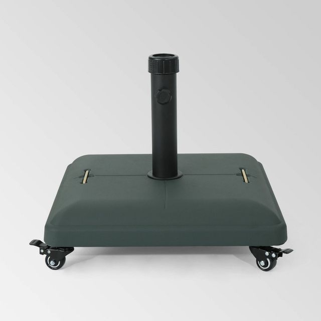 80lb Hayward Square Concrete Umbrella Base  - Christopher Knight Home: Weather-Resistant, Locking Wheels