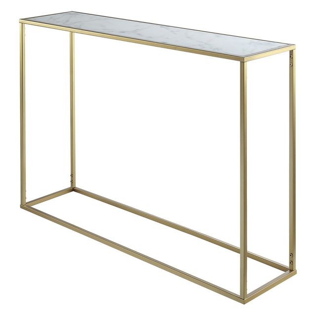 Coast Faux Marble Console Table Gold - Breighton Home