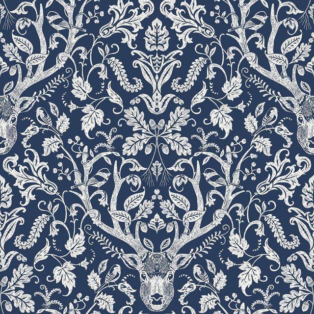 NuWallpaper Escape to the Forest Peel & Stick Wallpaper Navy