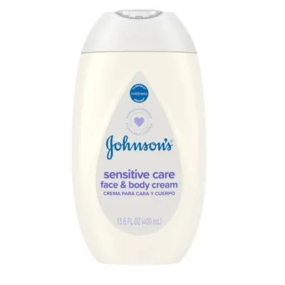 Johnsons Sensitive Care Baby Face & Body for Dry and Sensitive Skin - Lightly Scented - 13.6oz