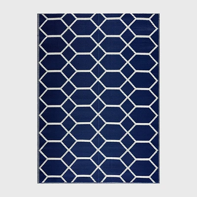 Playa Rug 6x9 Miami Recycled Plastic: UV & Water-Resistant, Geometric Design, Easy Clean