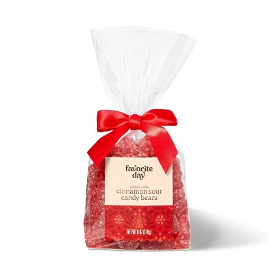 Christmas Sour Cinnamon Candy Bears in Bow Bag - 6oz - Favorite Day