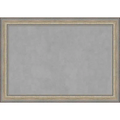 41x29 Framed Magnetic Board Fleur Champagne Silver - Amanti Art: Real Wood, Wall-Mounted, Metal Presentation Board