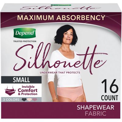 Depend Silhouette Incontinence & Postpartum Underwear for Women - Maximum Absorbency - S - Pink
