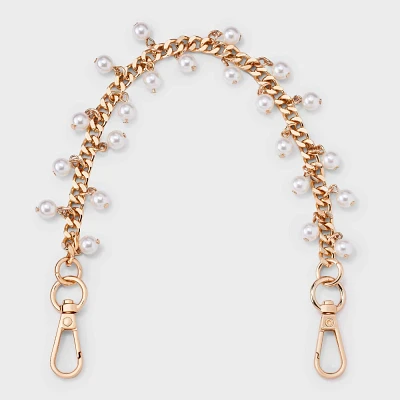 Handheld Chain and Pearl Handbag Strap - A New Day Gold