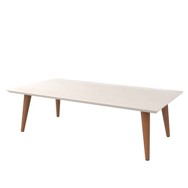 11.81 Utopia High Rectangle Coffee Table with Splayed Legs  - Manhattan Comfort: Mid-Century Modern, MDF, Glossy Finish