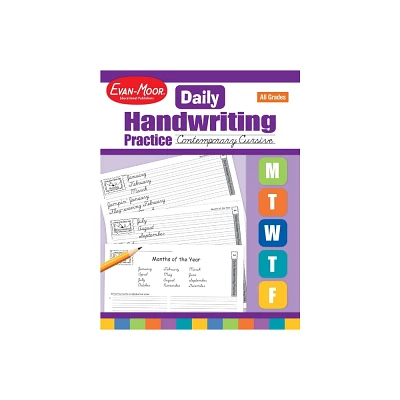 Daily Handwriting Practice: Contemporary Cursive, Kindergarten - Grade 6 Teacher Edition - by Evan-Moor Educational Publishers (Paperback)