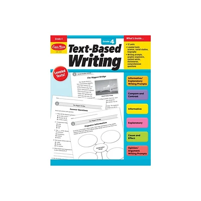 Text-Based Writing, Grade 4 Teacher Resource - (Text-Based-Writing) by Evan-Moor Educational Publishers (Paperback)