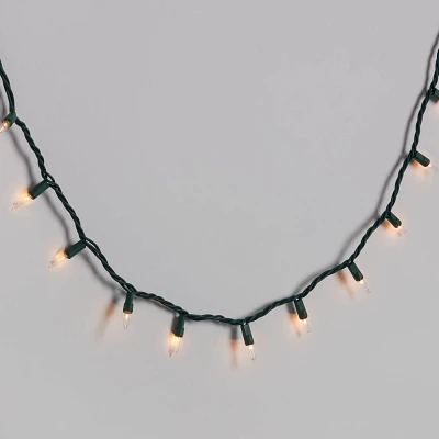 50ct Incandescent Mini Christmas String Lights Clear with Green Wire - Wondershop: UL Listed, Indoor/Outdoor Use