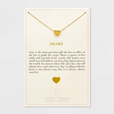 Tiny Tags 14K  Ion Plated Heart Chain Necklace