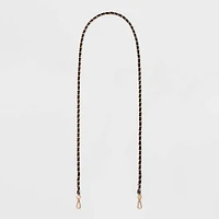 Gold Chain with Faux Leather Crossbody Handbag Strap - A New Day Black/Gold