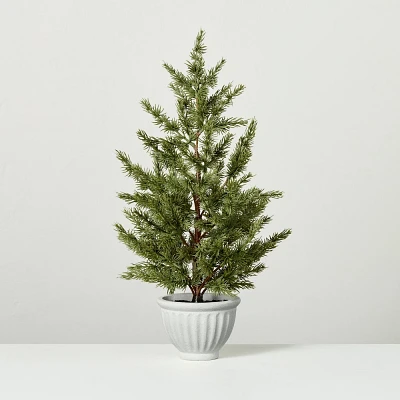 Faux Spruce Tree in Fluted Pot