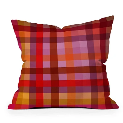 18x18 Deny Designs Camilla Foss Gingham Square Outdoor Throw Pillow Red