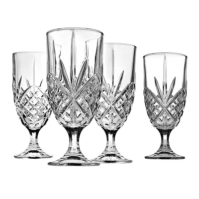 Godinger Silver Set of 4 Dublin Crystal Ice Tea Glasses