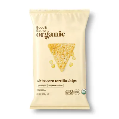 Organic White Corn Tortilla Chips - 12oz - Good & Gather