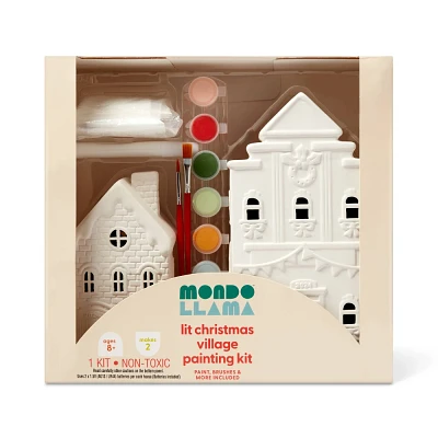 Holiday Craft 2ct Paint-Your-Own Ceramic Christmas Village - Mondo Llama