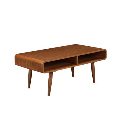 Boraam Halmstad Coffee Table Walnut: Elegant Rectangular Design, 2 Shelves, Sturdy Wood Frame