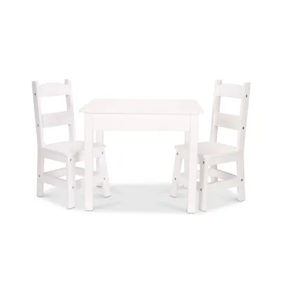 Melissa & Doug Wooden Table and Chairs Set - White