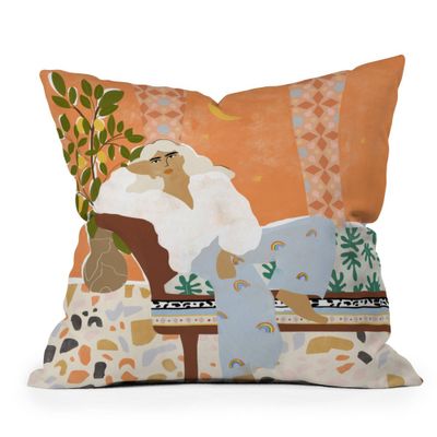 Alja Horvat There Is Always Sun After Outdoor Throw Pillow Orange - Deny Designs: Square Polyester Cushion for Patio Decor