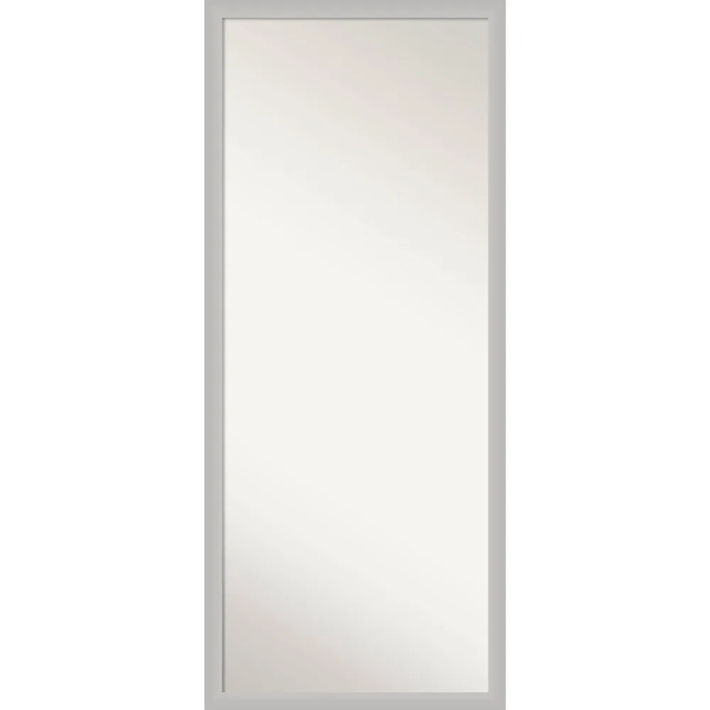 27 x 63 Non-Beveled Low Luster Silver Wood Full Length Floor Leaner Mirror - Amanti Art