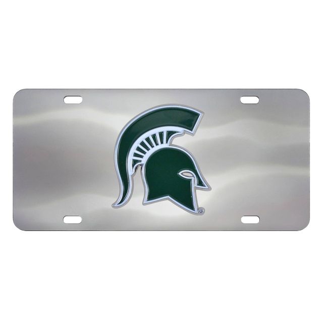 NCAA Michigan State Spartans University Stainless Steel Metal License Plate