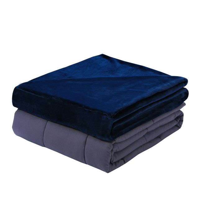 48x72 15lbs Plush Weighted Blanket with Removable Cover  - DreamLab: Adult Size, Machine Washable, Glass Microbead Filling