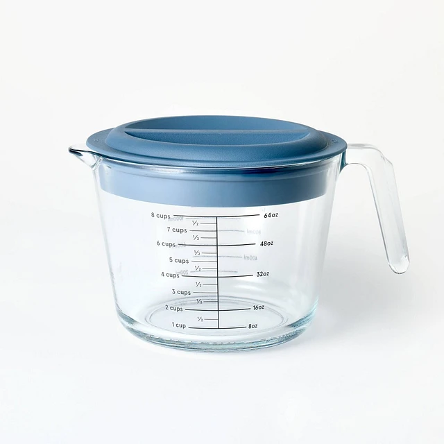 Figmint 8 Cup Glass Measuring Cup with Lid - Figmint: Borosilicate Glass,  2000ml Capacity, Dishwasher & Freezer Safe | Connecticut Post Mall