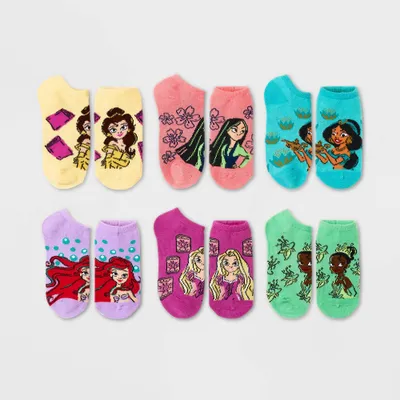 Girls Disney Princess 6pk Socks