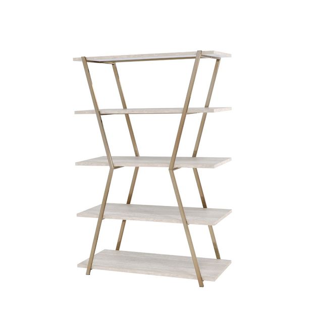 72 Favian 5 Shelf Display Bookcase Champagne - miBasics