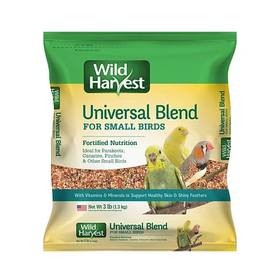 Wild Harvest Universal Blend Grain Flavor Small Birds Dry Food - 3lb