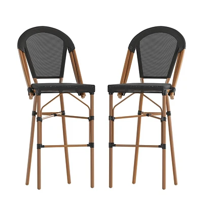 Taylor & Logan 2pk Noemi Stacking Bistro Style Chairs : Indoor/Outdoor, Metal Frame, No Assembly