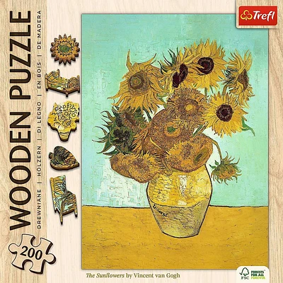 Trefl Wood Sunflowers by Vincent van Gogh- 200pc