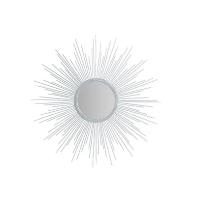 29.5 Round Dia Fiore Sunburst Decorative Wall Mirror Silver - Madison Park: Chic Luxe Metallic Flair